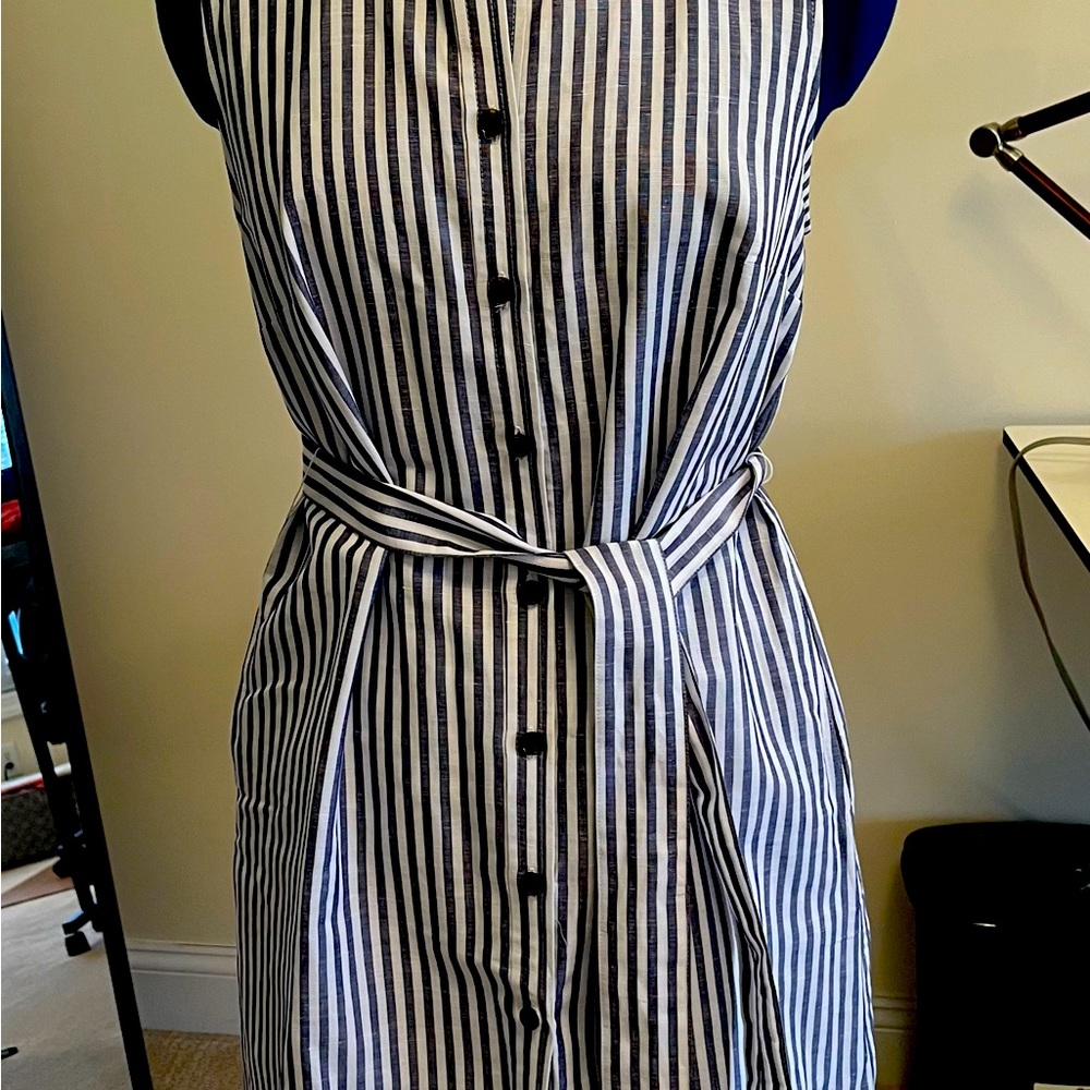 Ann Taylor striped linen dress